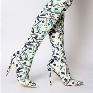 AKIRA Thigh high money boot  sz10